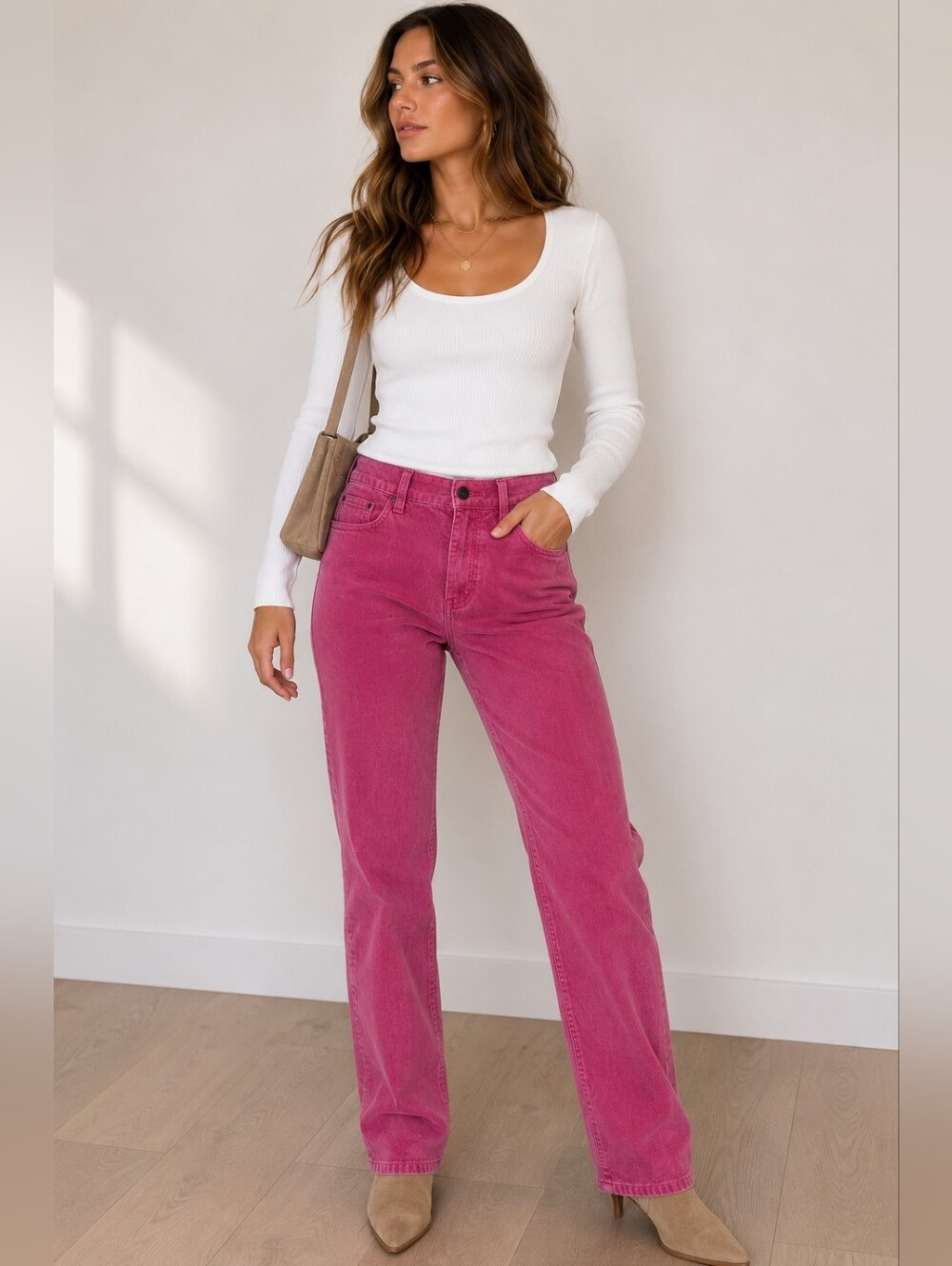 Talbots Pink Corduroy Pants Womens Size 6 Straight Leg Simply Flattering